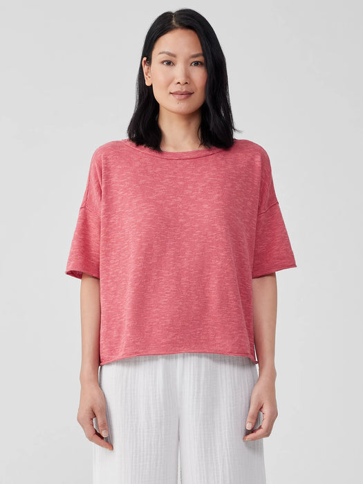 Organic Linen Cotton Slub Bateau Neck Top