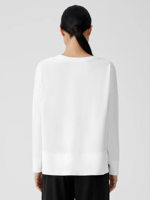 Traceable Cotton Jersey Crew Neck Top