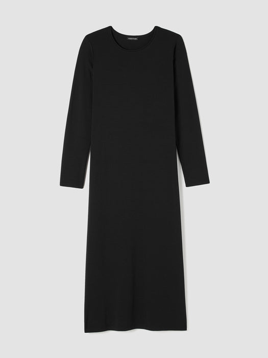 Stretch Jersey Knit Round Neck Dress