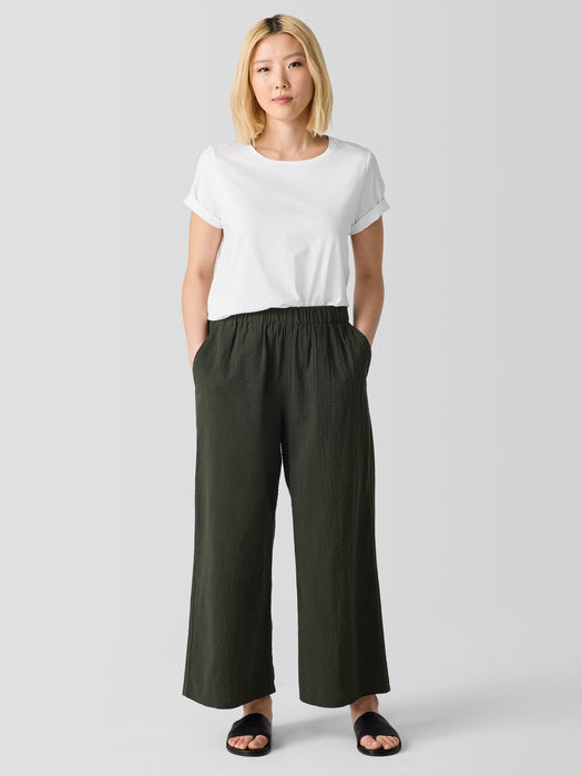 Organic Cotton Ripple&nbsp;Wide-Leg Pant