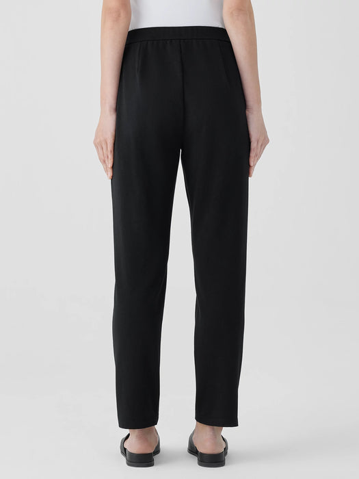 Cotton Blend Ponte High-Waisted Slim Pant