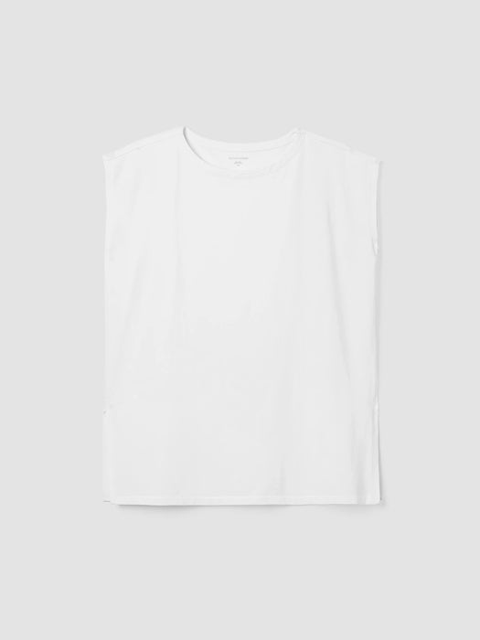 Pima Cotton Stretch Jersey Bateau Neck Long Top