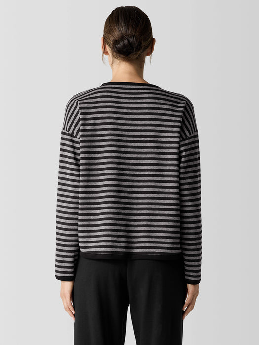 Striped Cozy Brushed Terry Box-Top