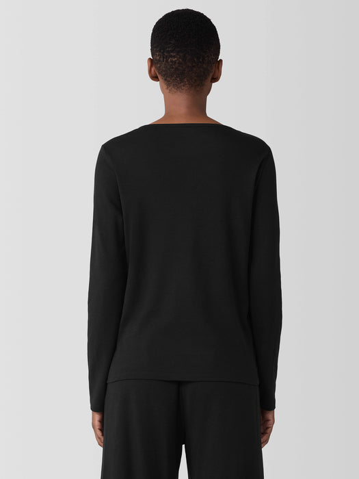 Organic Cotton Interlock Henley Sleep Top
