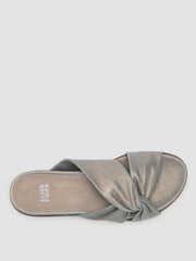 Dello Metallic Suede Wedge Sandal