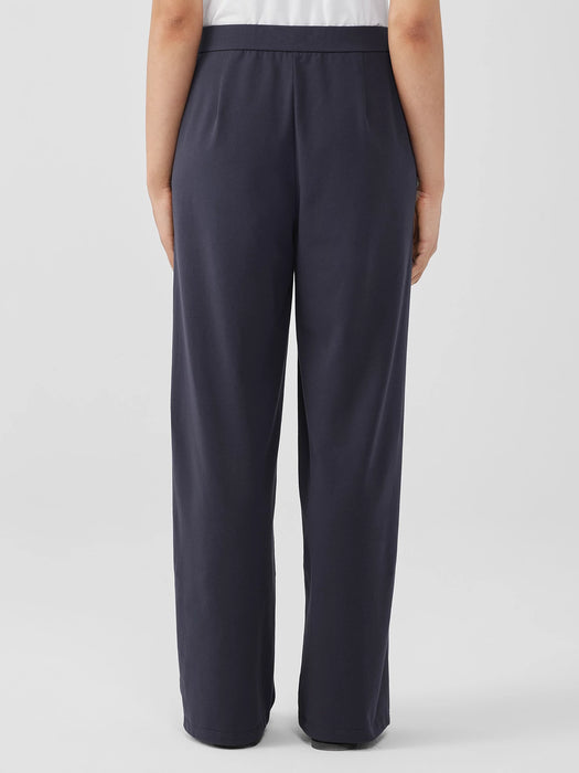 Pima Cotton Stretch Jersey Wide-Leg Pant
