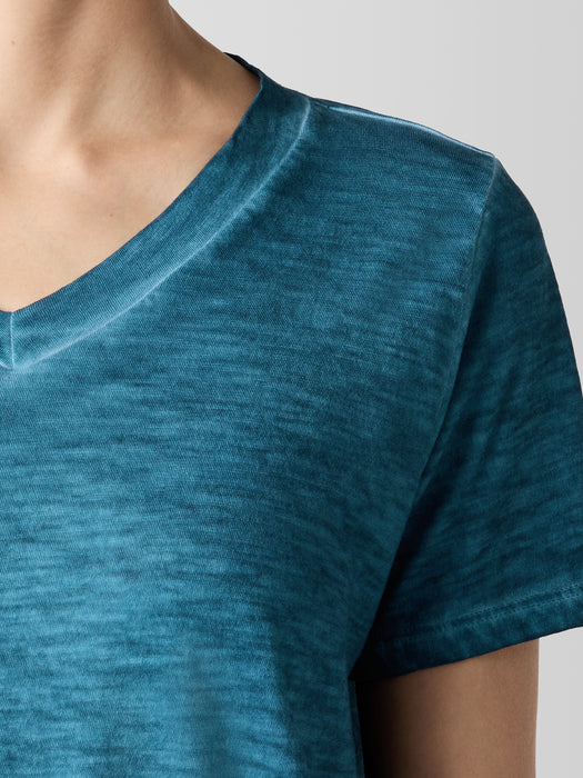 Organic Cotton Hazy Slub V-Neck Tee
