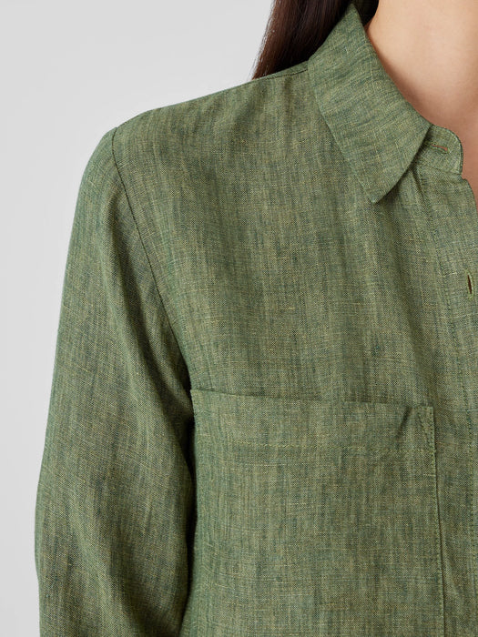 Washed Organic Linen D&eacute;lav&eacute; Shirtdress