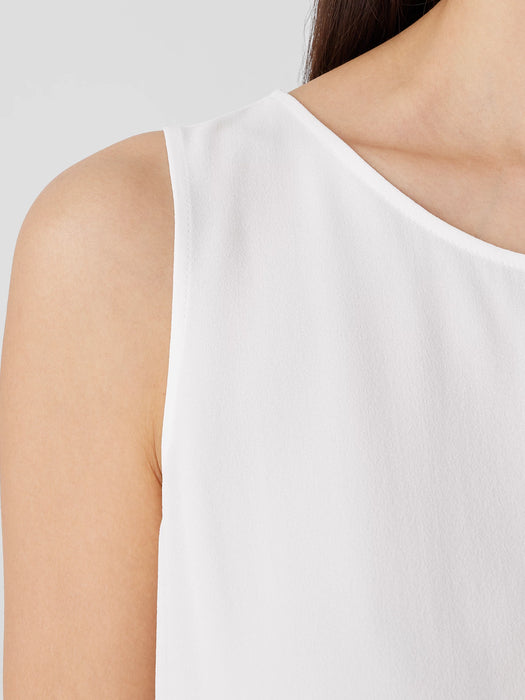 Silk Georgette Crepe Ballet Neck Tank