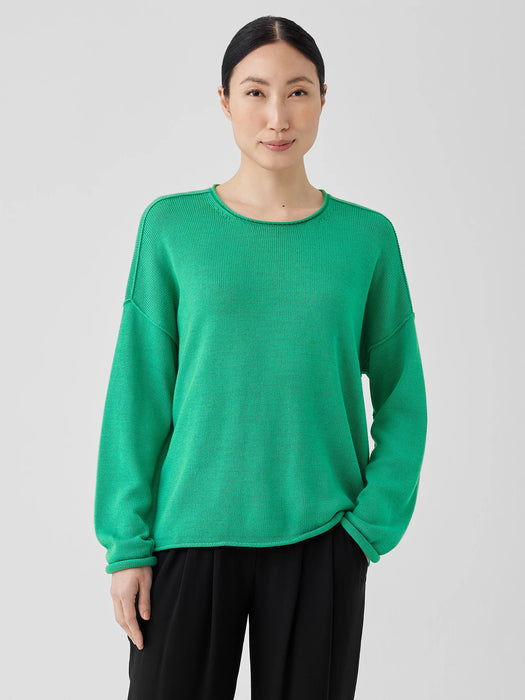 Peruvian Cotton Blend Crew Neck Top
