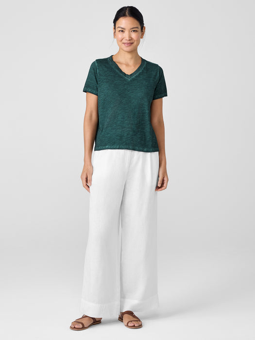 Organic Cotton Hazy Slub V-Neck Tee