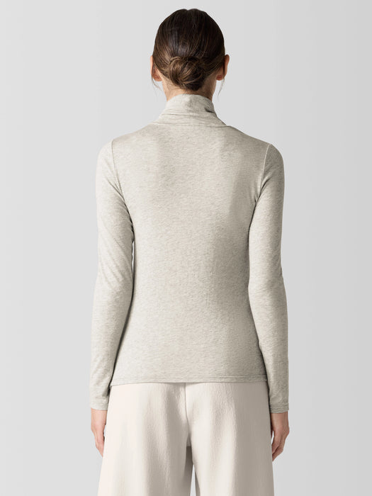 Sheer Knit Turtleneck Top