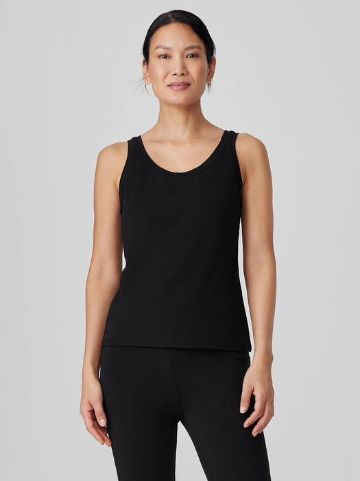 Pima Cotton Stretch Jersey Scoop Neck Tank