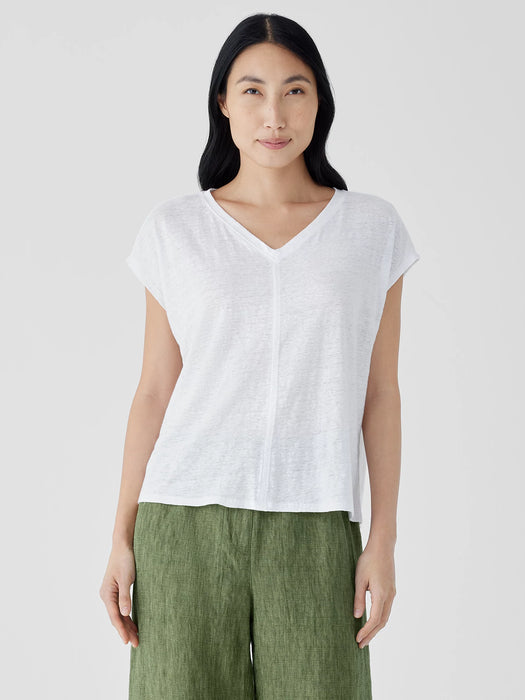 Organic Linen Jersey V-Neck Tee