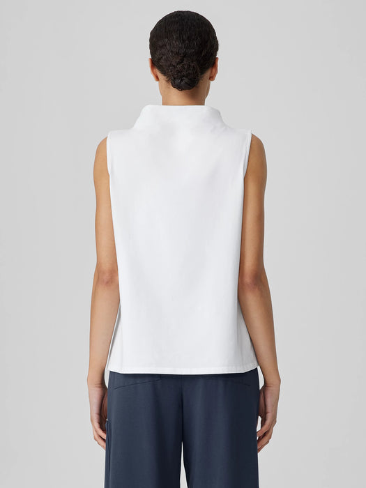 Pima Cotton Stretch Jersey Funnel Neck Tank