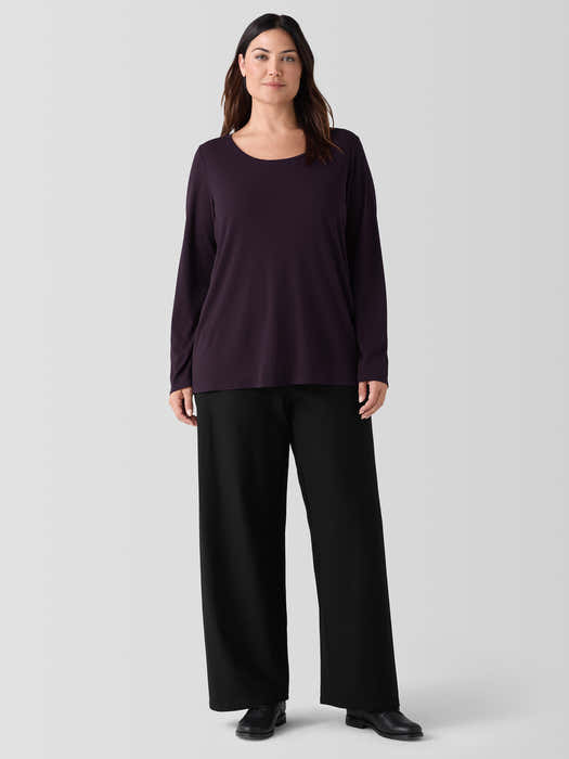 Stretch Silk Jersey Scoop Neck Top