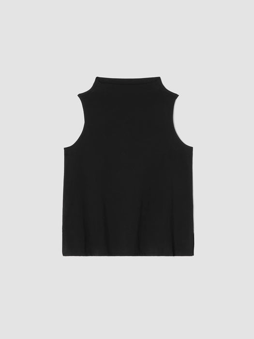 Pima Cotton Stretch Jersey Funnel Neck Tank