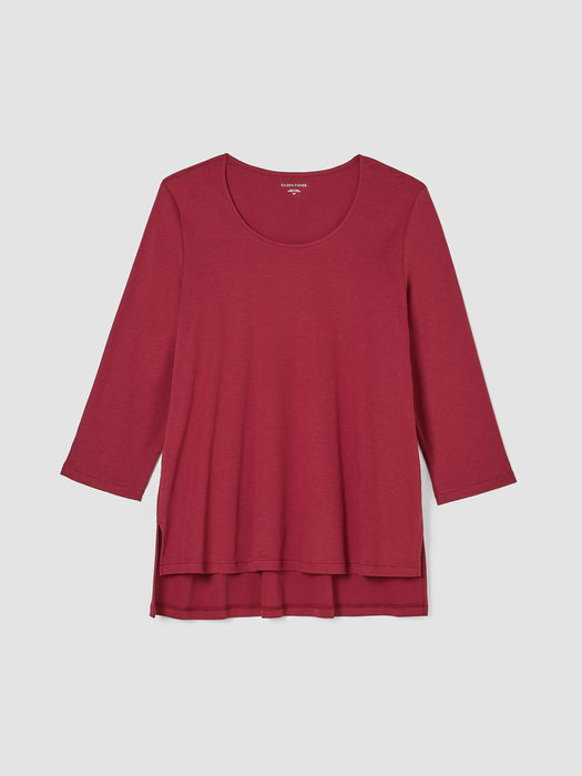Cozy Organic Cotton Interlock U-Neck Top