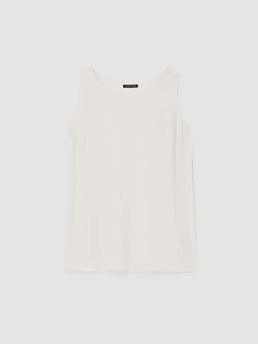 Silk Georgette Crepe&nbsp;Ballet Neck Long Tank
