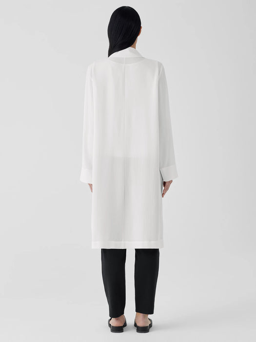 Silk Georgette Crepe Trench Coat