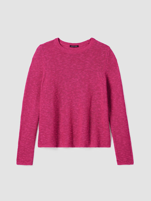 Organic Linen Cotton Slub Crew Neck Top