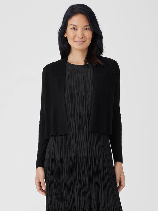 Organic Linen Cotton Airy Tuck Cropped Cardigan