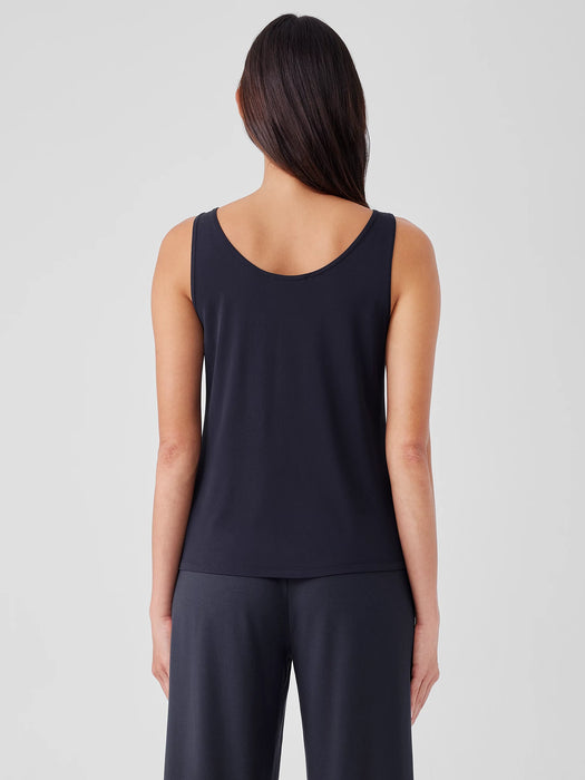 Stretch Silk Jersey Scoop Neck Tank