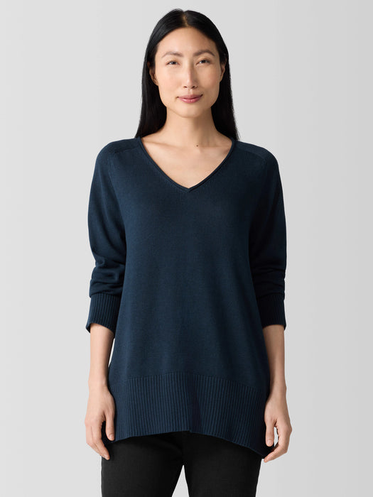 Peruvian Cotton Blend V-Neck Top