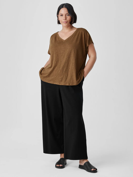 Organic Linen Jersey V-Neck Tee