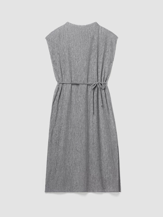 Woven Pliss&eacute; Funnel Neck Dress