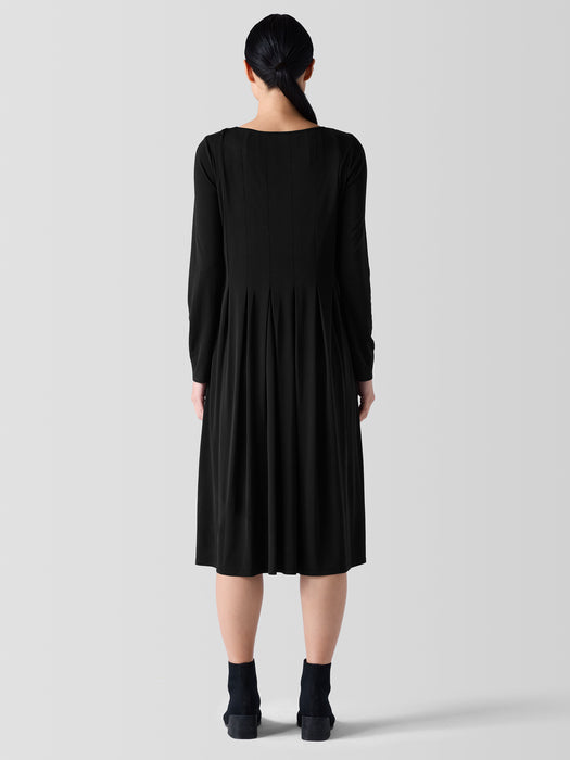 Stretch Silk Jersey Ballet Neck Dress