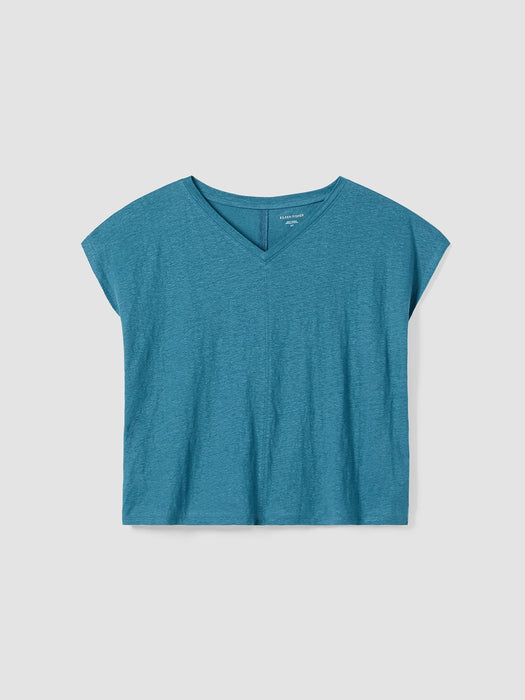 Organic Linen Jersey V-Neck Tee