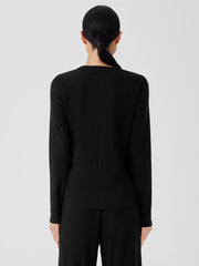 Variegated Rib Knit Crew Neck Top