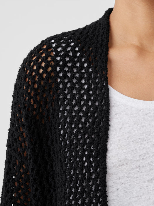 Peruvian Organic Cotton Boucle&nbsp;High Collar Cardigan