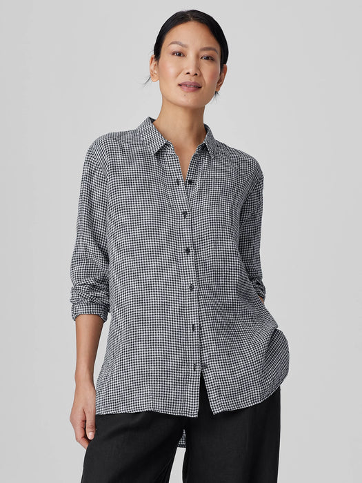 Puckered Organic Linen Classic Collar Shirt