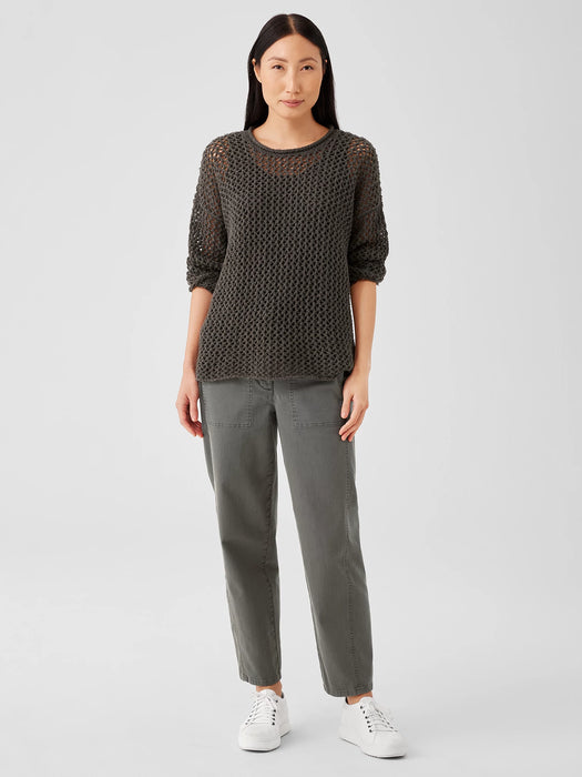 Peruvian Organic Cotton Boucle Crew Neck Top