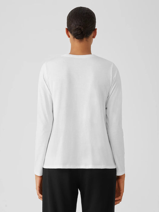 Organic Pima Cotton Jersey Round Neck Top