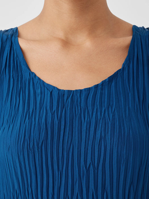 Crushed Silk Tiered Dress