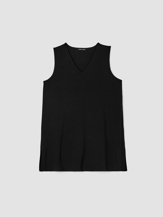 Stretch Jersey Knit V-Neck Tank
