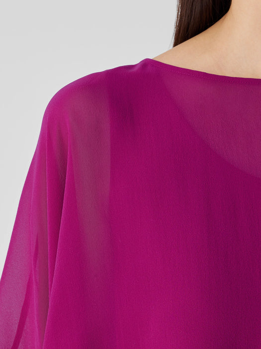 Sheer Silk Georgette Poncho