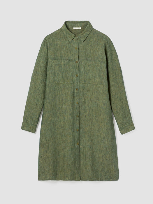 Washed Organic Linen D&eacute;lav&eacute; Shirtdress