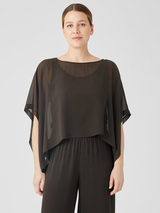 Sheer Silk Georgette Poncho