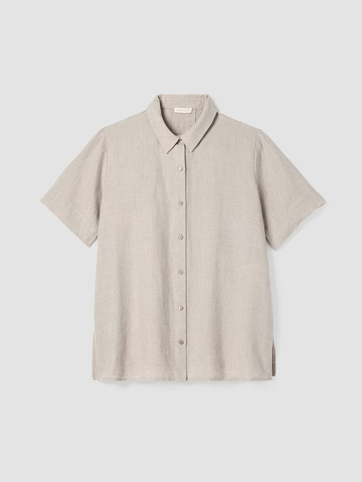 Organic Linen Classic Collar Short-Sleeve Shirt