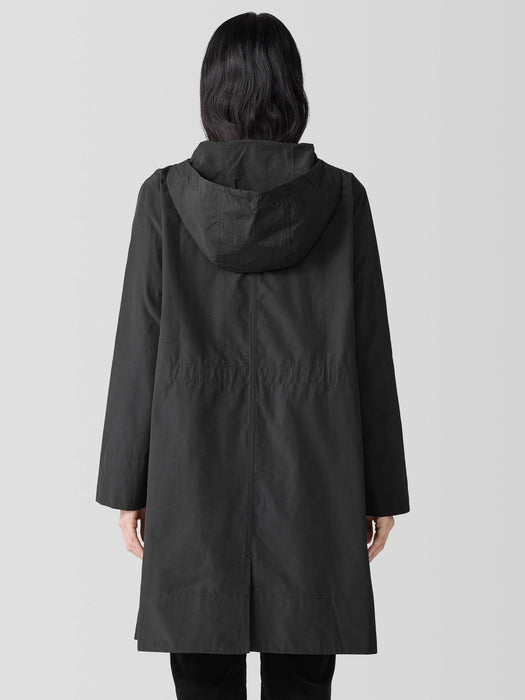 Light Cotton Nylon Hooded Coat