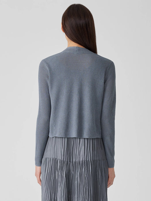 Organic Linen Cotton Airy Tuck Cropped Cardigan