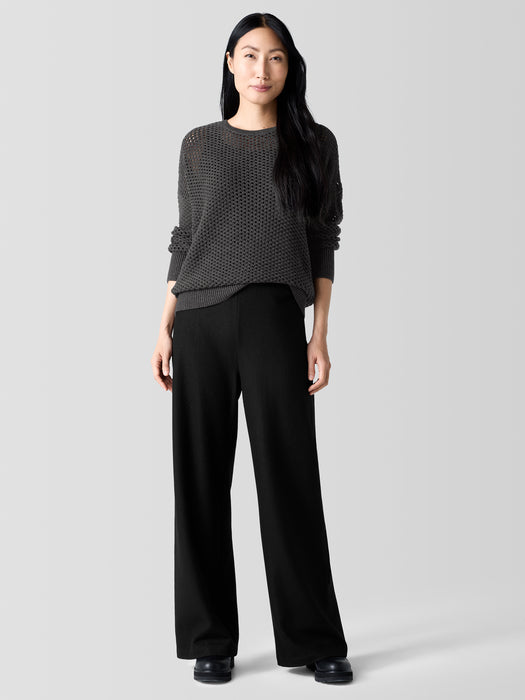 Felted Wool Jersey&nbsp;Wide-Leg Long Pant in Regenerative Wool