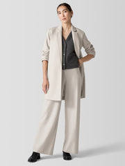 Felted Wool Jersey Long Blazer in Regenerative Wool