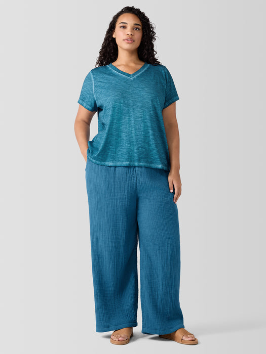 Organic Cotton Hazy Slub V-Neck Tee
