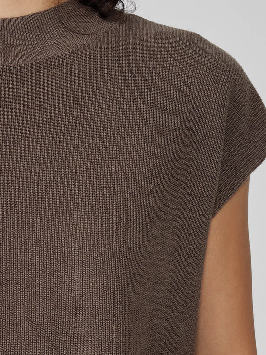 Organic Linen Cotton Mock Neck Top