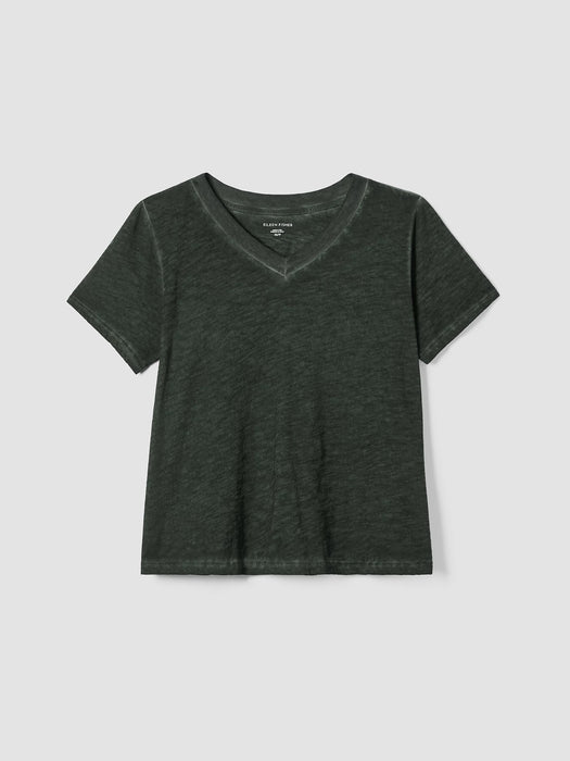 Organic Cotton Hazy Slub V-Neck Tee